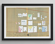 ロンシャンの礼拝堂の手描き構想図 額絵用アートポスター